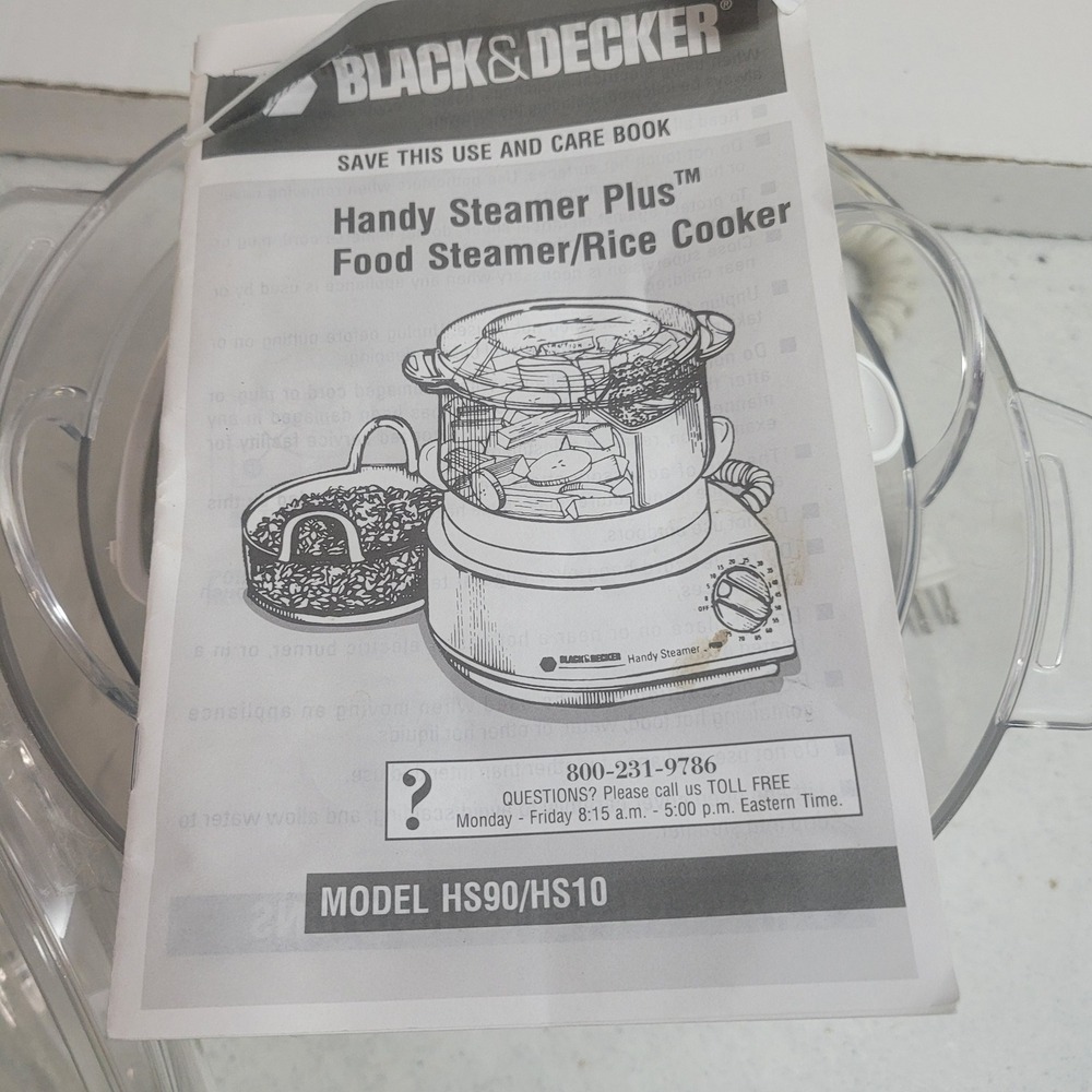 Black & Decker Handy Steamer Plus Food Steamer Rice Cooker HS90 HS10 White - Picture 3 of 11